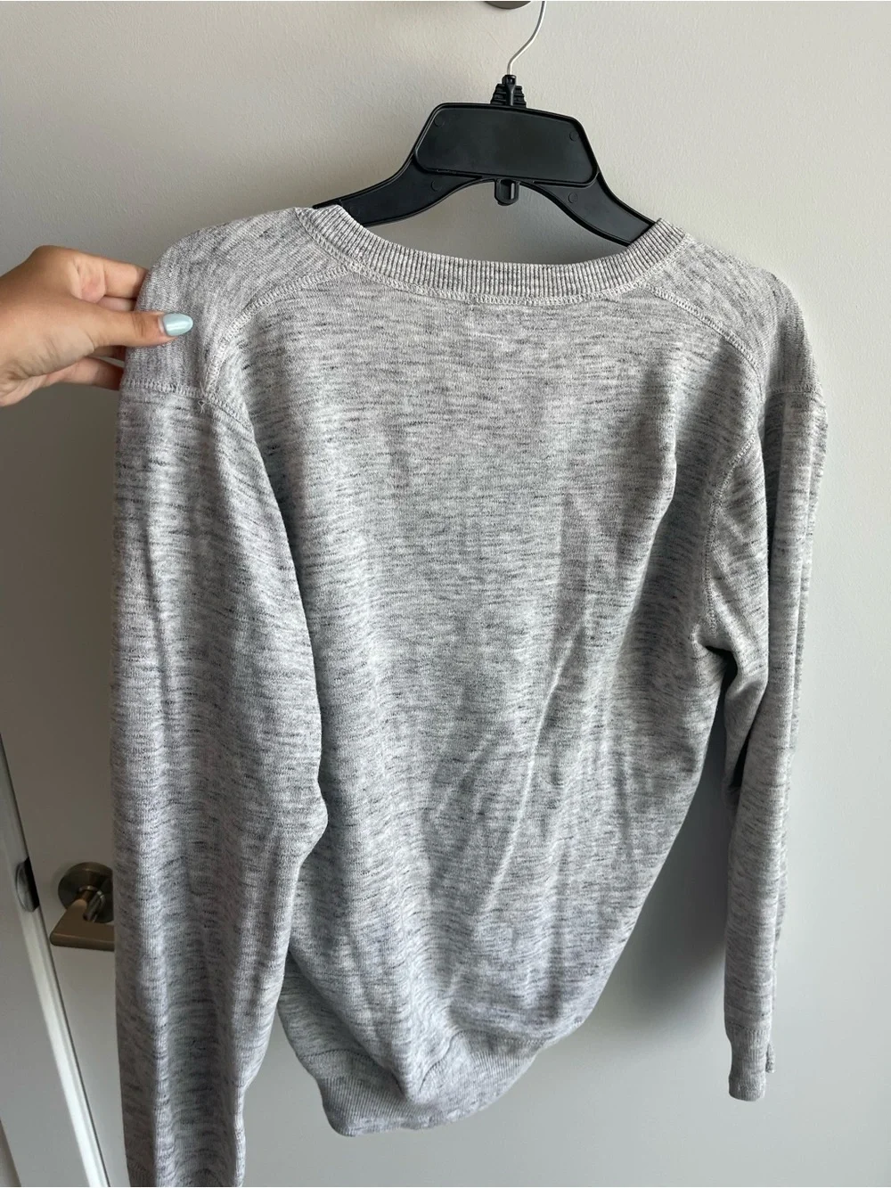 J. Crew Men's Light Gray Heather Henley Sweater